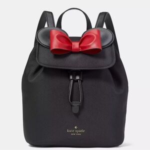 Kate Spade/ Disney Black Backpack with red bow